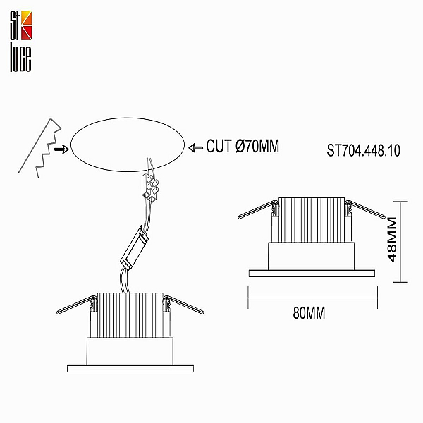 Встраиваемый светодиодный светильник ST Luce ST704.448.10