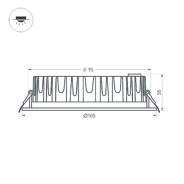 Встраиваемый светильник Arlight MS-MIST-BUILT-R105-9W Warm3000 (WH, 110 deg, 230V) 041614