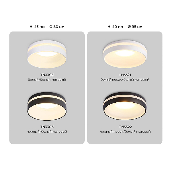 Встраиваемый светильник Ambrella Light Acrylic Frost TN3305