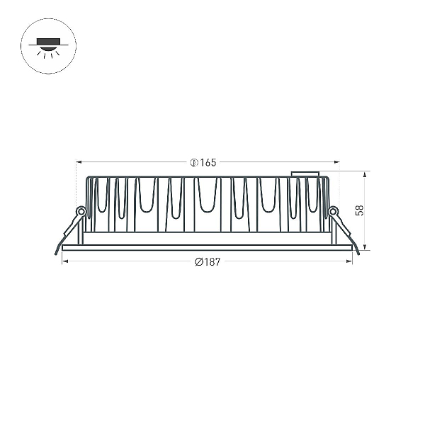 Встраиваемый светодиодный светильник Arlight MS-Mist-Built-R187-21W Warm3000 041612