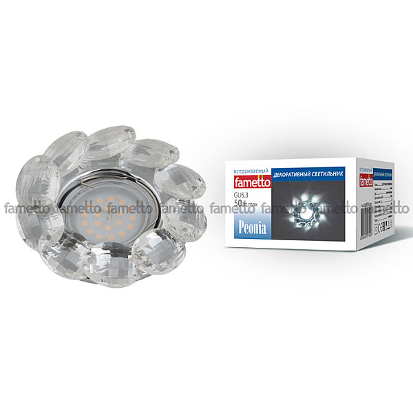 Встраиваемый светильник Fametto Peonia DLS-P114 GU5.3 CHROME/CLEAR 10547