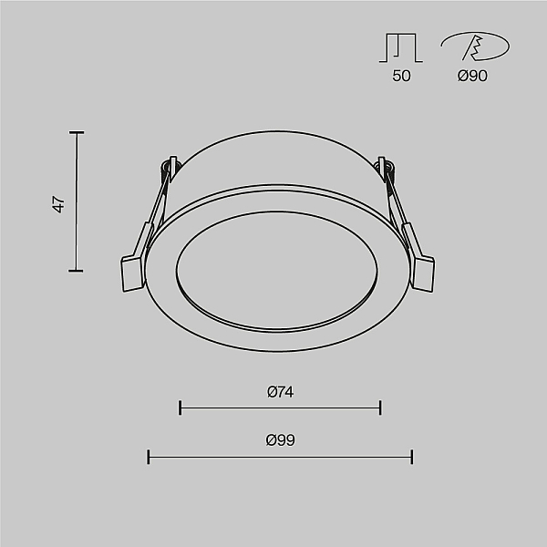 Встраиваемый светильник Maytoni Technical Downlight Orb DL130-GX53-W