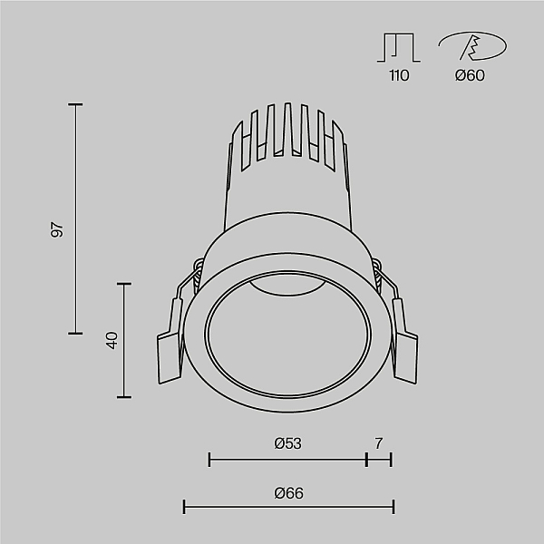 Встраиваемый светильник Maytoni Technical Dip DL116-10W-4K-W