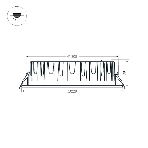 Встраиваемый светильник Arlight MS-MIST-BUILT-R220-30W Day4000 (WH, 110 deg, 230V) 039064