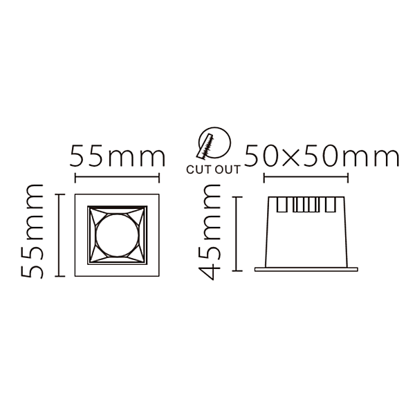 Встраиваемый светильник Fiberli XL003-1T 12130301