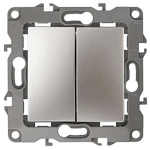 Выключатель двухклавишный ЭРА 12 10AX 250V 12-1104-04 Б0014648