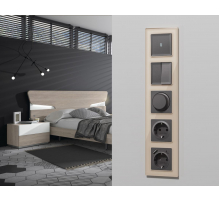 Комплект механизма 2-клавишного перекрестного выключателя 10A-250V Alfa Антрацит серый Quant Ambrella Volt MA653030 (AP6530, VM125)