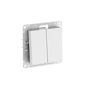 Переключатель 2-клавишный, сх.6/2, 10АХ, Systeme Electric AtlasDesign Белый ATN000165S