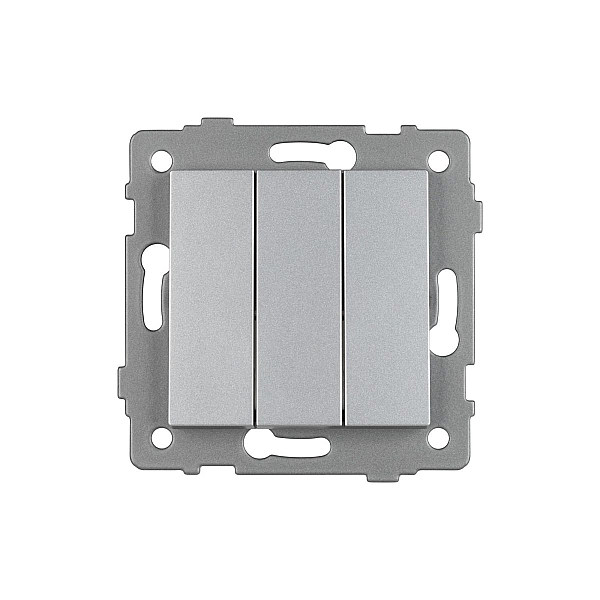 Механизм выключателя трехклавишный непроходной Arlight SWT-MK03-PL-GR-V (250V, 10A) 049898