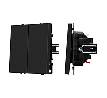 Механизм выключателя двухклавишный перекрёстный Arlight SWT-NOBE-MKX2-SFPL-BK (230V, 10A) (Черный оникс) 061790