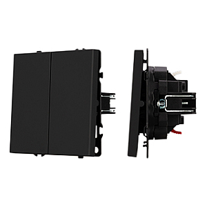 Механизм выключателя двухклавишный перекрёстный Arlight SWT-NOBE-MKX2-SFPL-BK (230V, 10A) (Черный оникс) 061790
