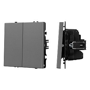 Выключатель перекрёстный 2 кл софт-тач серый базальт Arlight SWT-MKX2-SFPL-GR (250V, 10A) 061793(1)