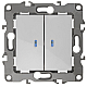 Выключатель двухклавишный с подсветкой ЭРА 12 10AX 250V 12-1105-01 Б0014657