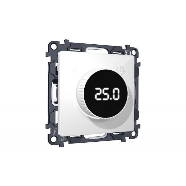 Комплект механизма терморегулятора теплого пола с цифровым дисплеем с подсветкой 16A-250V Alfa Белый глянец Quant Ambrella Volt MA105810 (AP1058, VM1385)