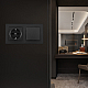 Выключатель одноклавишный с розеткой Arte Milano SET06-2-30-1-40-1 black