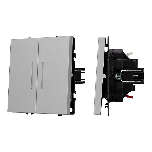 Выключатель 2 кл подсветка софт-тач никель Arlight SWT-MK02-SFPL-L-IS (250V, 10A) 059418(1)