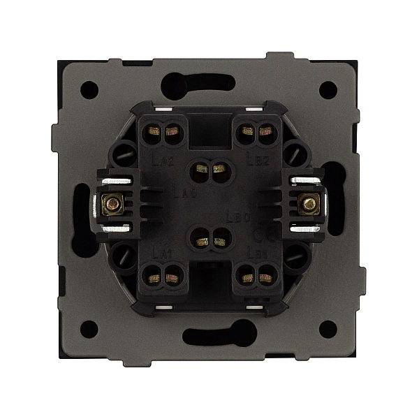 Механизм выключателя двухклавишный проходной Arlight SWT-TENDO-MKP2-PL-GR (230V, 10A) 054068