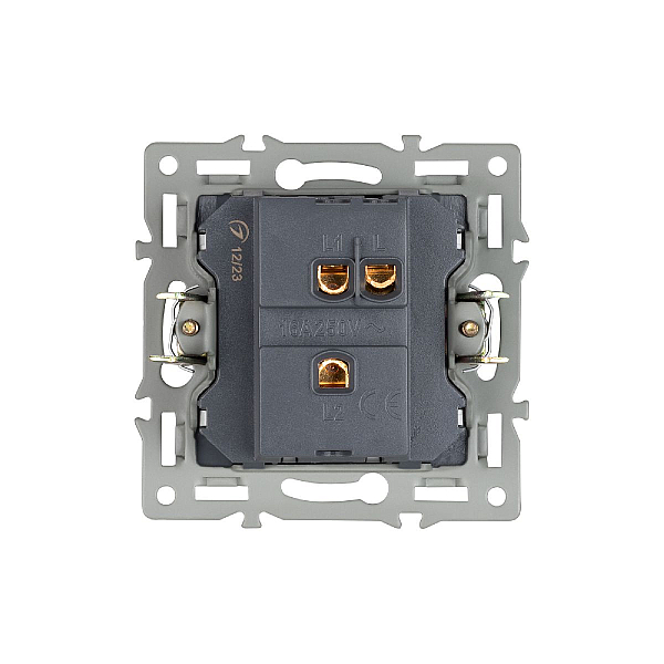Механизм выключателя одноклавишный проходной Arlight SWT-MKP1-PL-WH (250V, 16A) 043714
