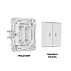 Комплект механизма 2-кл выключателя с самовозвратом с подсветкой 10000K ALFA Антрацит серый QUANT Ambrella Volt MA654060 (AP6540, VM129, G17B)