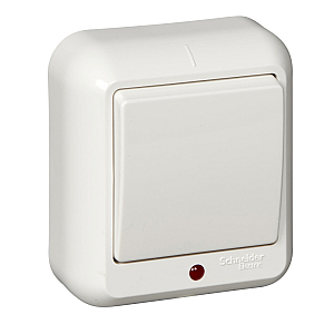 Выключатель 1-клавишный с подсветкой Schneider Electric Прима A16-046I-BI