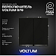 Проходной переключатель встраиваемый Voltum S70 двухклавишный с подсветкой 10А, (черный матовый) VLS020408