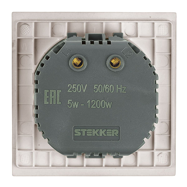 Выключатель диммирующий (механизм) Stekker 250В 1200W Мия RSW10-3106-08 пудровый жемчуг 50567
