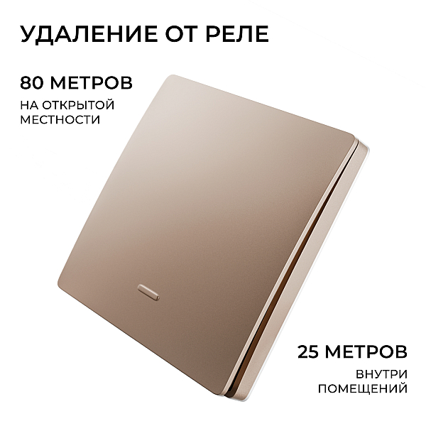 Выключатель кинетический 1кл., IP44, 2,4 ГГц, Smart, беж. Apeyron 04-75