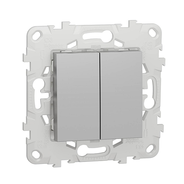 Выключатель двухклавишный Schneider Electric Unica New NU521130
