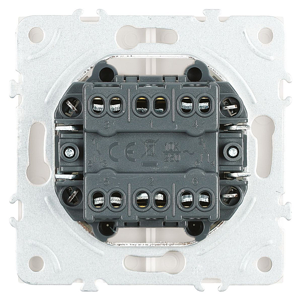 Переключатель двухклавишный Stekker Эмили белый фарфор RSW10-5107-01 49869