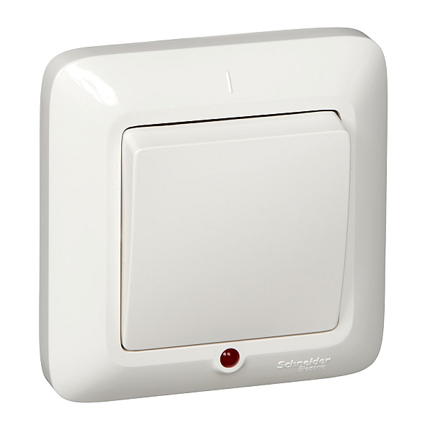 Выключатель 1-клавишный с подсветкой Schneider Electric Прима S16-053-BI