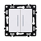 Выключатель 2-клавишный проходной 10А/250В с LED подсветкой, белый Kollinger Asthetik AS-011WH
