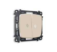 Комплект механизма 2-кл проходного выключателя с подсветкой Ambrella Volt Omega MO324035