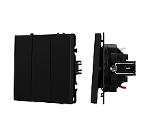 Механизм выключателя трехклавишный непроходной Arlight SWT-NOBE-MK03-SFPL-BK (230V, 10A) (Черный оникс) 061796