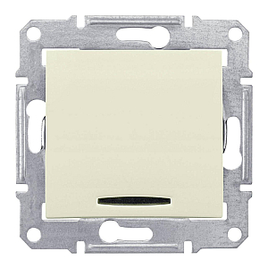 Переключатель одноклавишный с синей подсветкой Schneider Electric Sedna 10A 250V SDN1500147