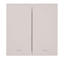 Выключатель 2-клавишный c индикатором (механизм) Stekker Мия 250В 10А RSW10-3102-10 пудровый жемчуг 50476