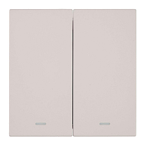 Выключатель 2-клавишный c индикатором (механизм) Stekker Мия 250В 10А RSW10-3102-10 пудровый жемчуг 50476
