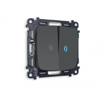 Комплект механизма 2-кл проходного выключателя с подсветкой Ambrella Volt Omega MO904040