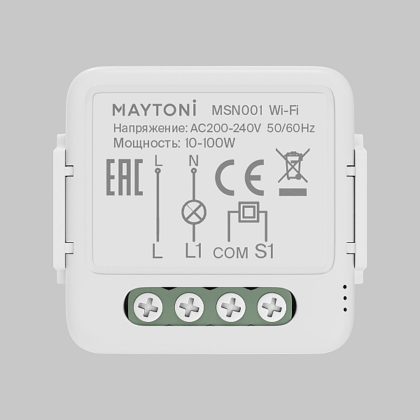 Wi-Fi выключатель двухканальный (без нуля) Maytoni Technical Smart home MSN001
