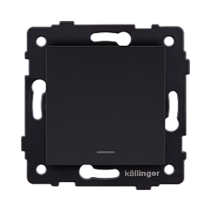 Выключатель 1-клавишный 10А/250В с LED подсветкой, черный матовый Kollinger REA-S-002BM для Aspekt, Eleganz, Reflex