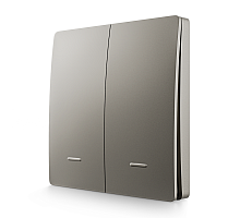 Выключатель кинетический 2кл., IP44, 2,4 ГГц, Smart, сер. Apeyron 04-79