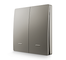 Выключатель кинетический 2кл., IP44, 2,4 ГГц, Smart, сер. Apeyron 04-79
