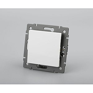 Механизм выключателя одноклавишный проходной Arlight SWT-MKP1-PL-WH-V (250V, 10A) 049871