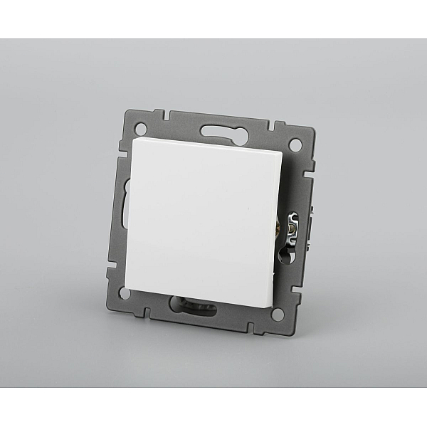 Механизм выключателя одноклавишный проходной Arlight SWT-MKP1-PL-WH-V (250V, 10A) 049871
