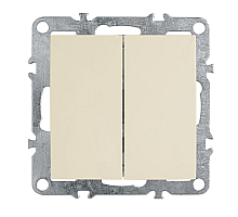 Выключатель двухклавишный Stekker Эрна слоновая кость PSW10-9104-02 39323