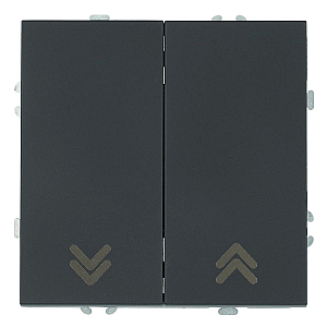 Выключатель двухклавишный Stekker Эмили RSW10-5116-05 черный уголь soft touch 50824