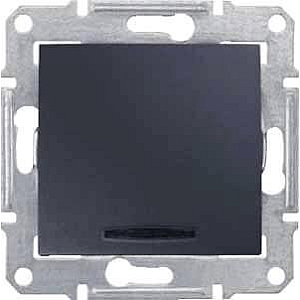 Выключатель одноклавишный с синей подсветкой Schneider Electric Sedna 10A 250V SDN1400170