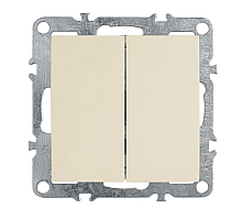 Выключатель двухклавишный Stekker Эрна слоновая кость PSW10-9104-02 39323