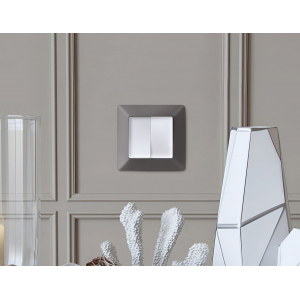 Комплект механизма 2-клавишного перекрестного выключателя 10A-250V Alfa Белый матовый Quant Ambrella Volt MA123030 (AP1230, VM125)