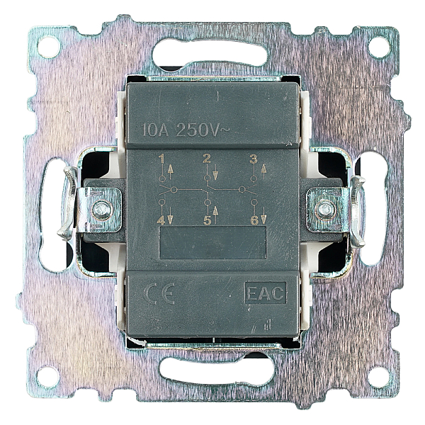 Переключатель двухклавишный Stekker Катрин GLS10-7107-05 черный 49167