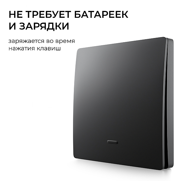 Реле с кинетическими выключателями, IP44, Wi-Fi 2,4 ГГц, Smart, 2выкл., 1 реле. чер. Apeyron 04-86